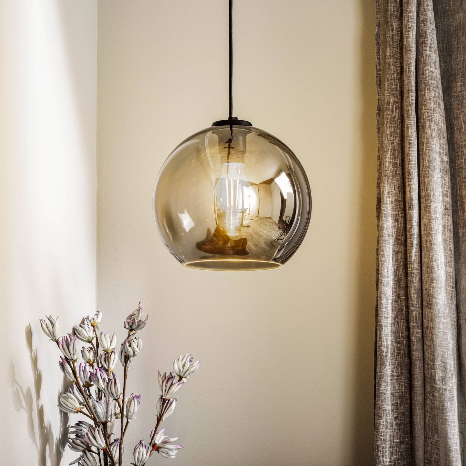 Glas Hängelampe Polaris Nowodvorski Lighting, dimmbar, alu / grau / zink, für Wohn- / Esszimmer, Metall, Modern, Pendelleuchte
