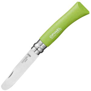 Opinel Schnitzmesser No.7, Kindermesser, gerade Klinge, grün