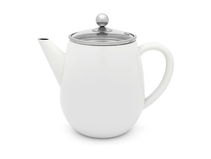 Teekanne BREDEMEIJER Duet Eva 1,1 Liter , weiss (weiß), 1,1 l, Edelstahl, Kannen, Teekanne