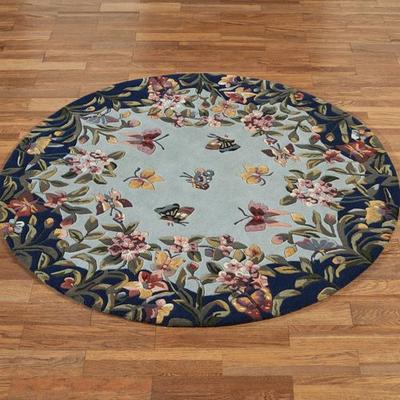 Kas Oriental Rugs / Exclusives "Sophia Garden Round Rug, 7'6"" Round, Midnight Blue"
