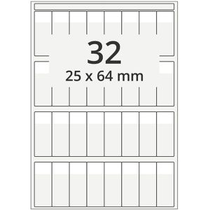 Böttcher-AG Kabeletiketten weiß, 25 x 64 mm, Laser-Etiketten, 10 Blatt, 320 Stück