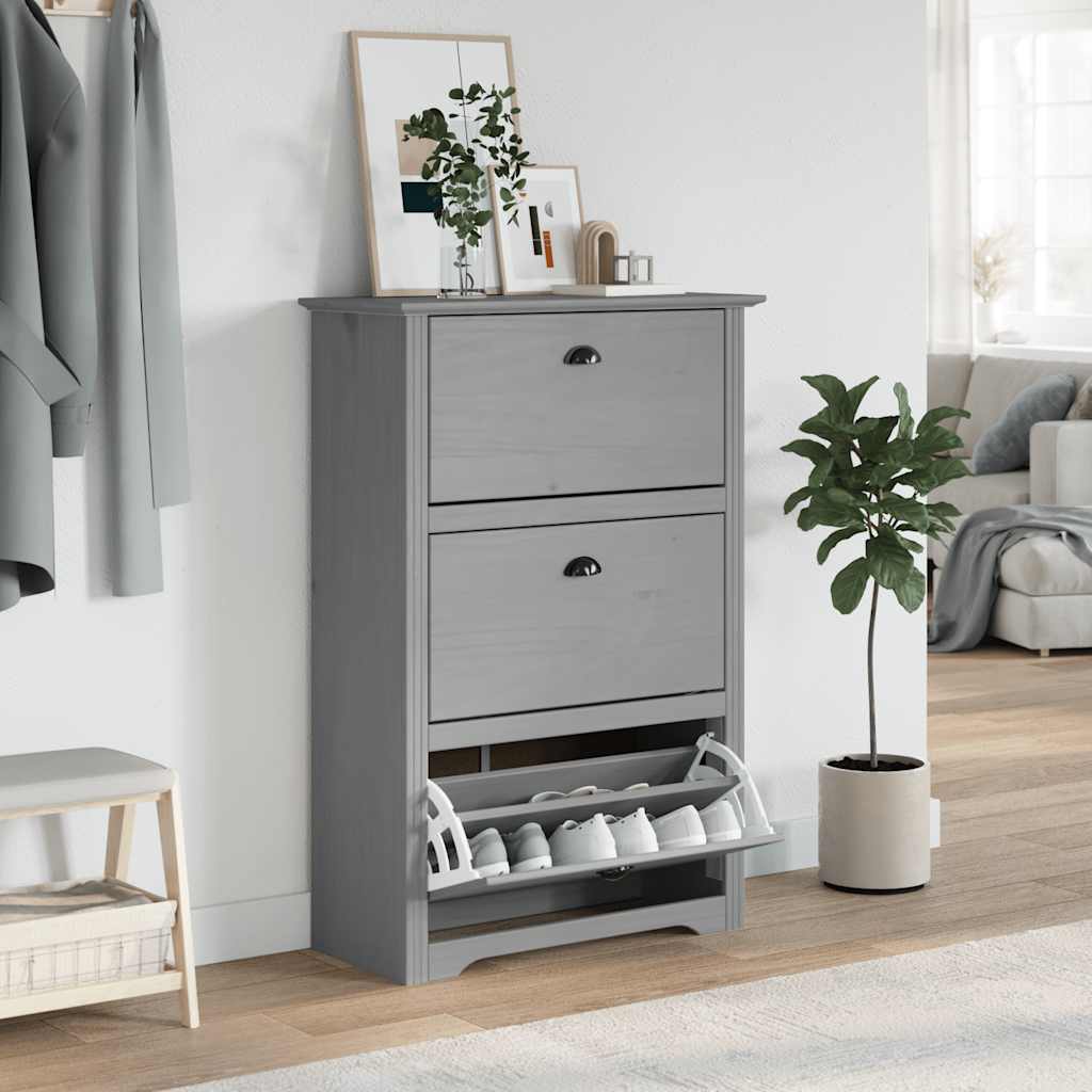 vidaXL Étagère à chaussures BODO gris 80x35x118 cm