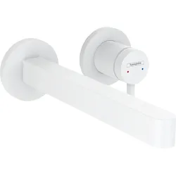 Hansgrohe Finoris Einhebel-Waschtischmischer Unterputz, mattweiß, Ausladung 228 mm, Hebelgriff, Laminarstrahl, max. Durchfluss 5 l/min