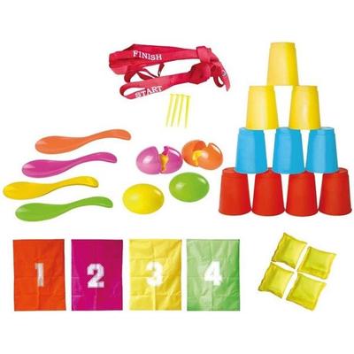 Knorrtoys 56000 - Party Set FUN, 32teilig, Sackhüpfen, Eierlaufen, Dosenwerfen