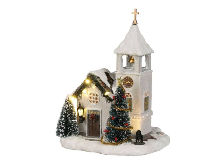Village de noël multicolores plastique h20xl15xl14cm