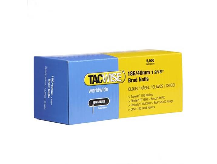 Tacwise 0400 Verzinkte Bradnagels Type 18G / 40 mm, 5000 Stuks