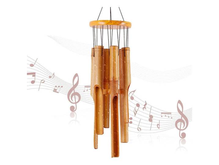 Windspiel Bambus 81 cm, Braun, Naturmaterialen, 12.7x81x12.7 cm, Dekoration, Gartendeko