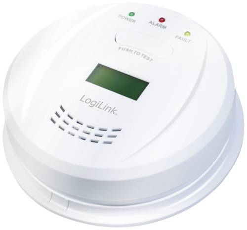 LogiLink SC0111 Kohlenmonoxid-Melder batteriebetrieben detektiert Kohlenmonoxid