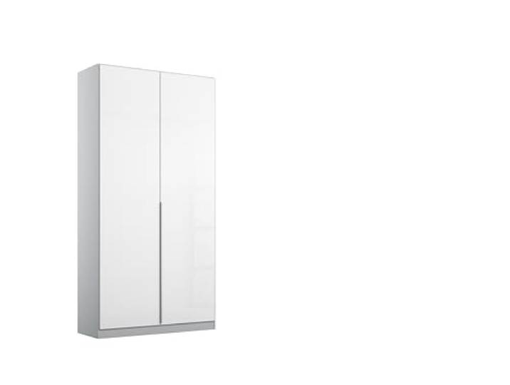 Rauch Möbel Alabama, Schrank, Farbe Hochglanz Weiß/Seidengrau, Breite 91cm