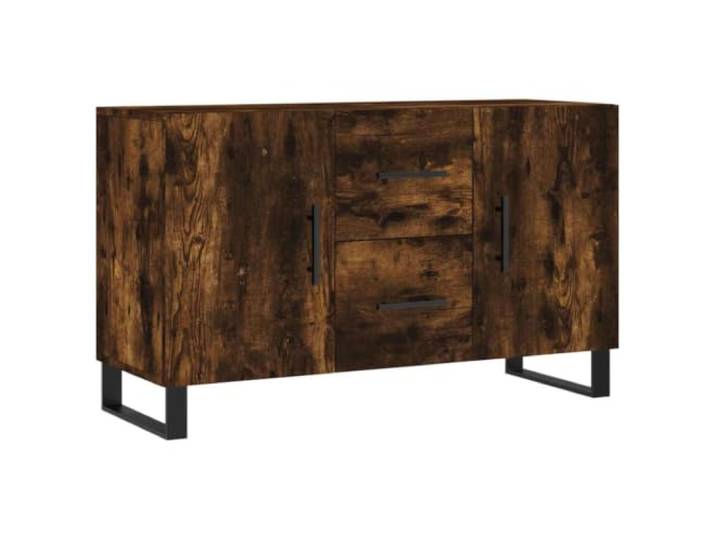 HGFDVCMR Sideboard Räuchereiche 100x36x60 cm Kommode mit Türen Modernes Sideboard in Räuchereiche-Optik mit Metallbeinen für viel Stauraum im Wohnzimmer oder Flur.