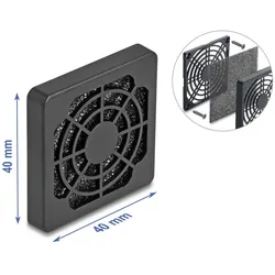 DELOCK Lüftergitter mit Staubfilter 40 x 40 mm schwarz