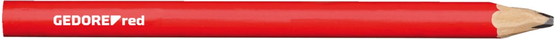 Gedore R90950012 Handwerker-Bleistift 75mm oval rot 12 Stück ; Gedore Red (3301432)