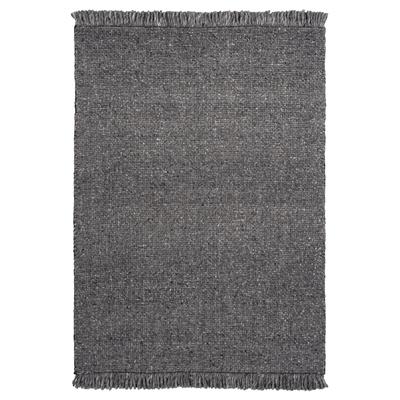 Teppich KAYOOM "Pixy 525", grau (anthrazit), B:120cm H:15mm L:170cm, Wolle, Teppiche, Teppich, Kurzflor, Handgewebt, Modernes Muster, Uni, Wolle, Viskose