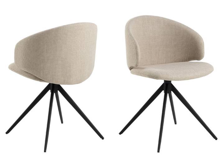 ACTONA GROUP Esszimmerstuhl in Beige, Stoff - 53x78x54cm (BxHxT)