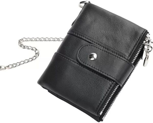 INF RFID-blockierende Vintage-Kettengeldbörse für Herren Schwarz