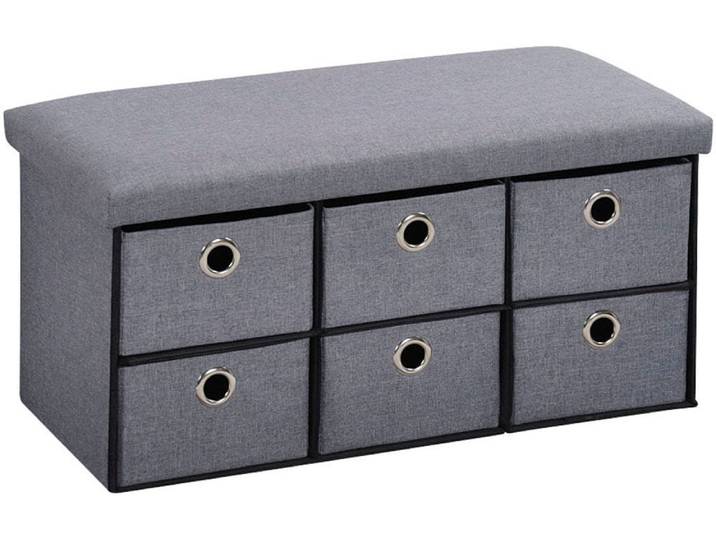 Sitztruhe KESPER KESPER Sitzbank mit Aufbewahrungsboxen , grau (grau, grau), B:76cm H:38cm T:38cm, MDF, Sitzbänke, Sitztruhe
