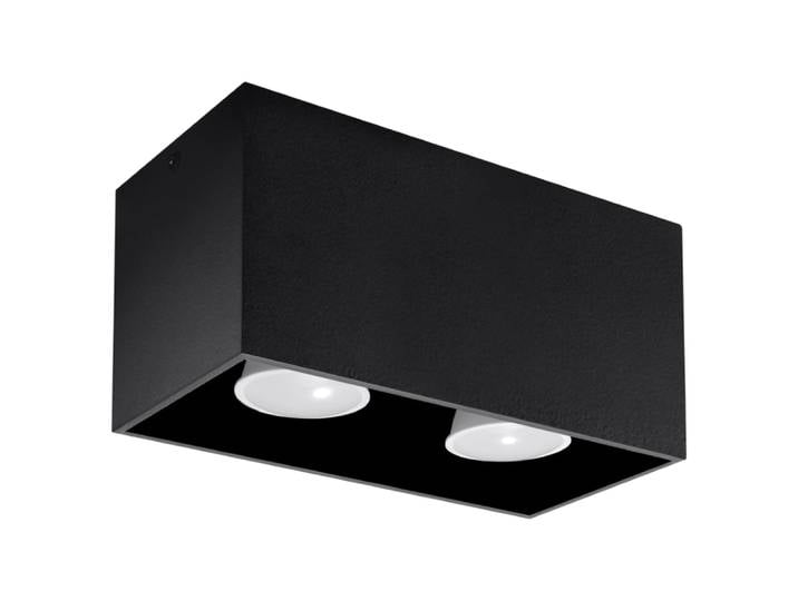 Plafonnier Aluminium Noir GU10 2 Quad