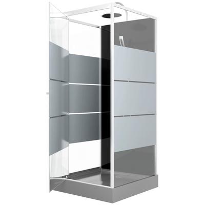 Komplettdusche MARWELL "Dusy", schwarz, B:80cm H:225cm T:80cm, Duschkabinen, inkl. Armaturen