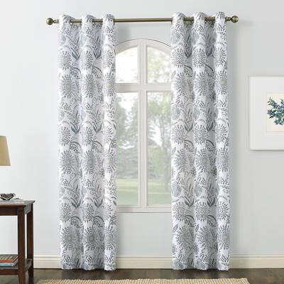 No. 918 Yuto Medallion Floral Grommet Curtain Panel, Single Panel