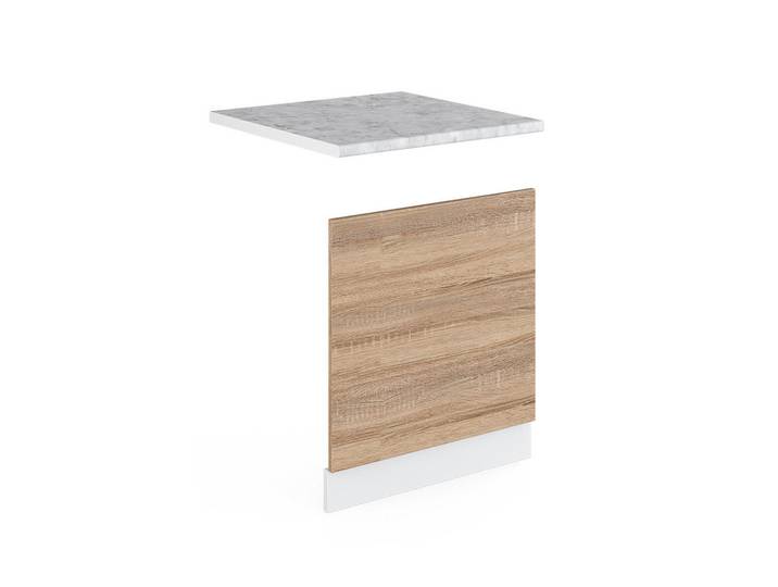 Vicco Frontblende R-Line Sonoma 60 cm, AP Marmor, Sonoma Eiche, Weiß, Rechteckig, 60x57.2x60 cm, Küchen, Küchenmöbel, Küchenschränke, Küchenunterschränke
