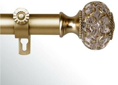 Rod Desyne "Camina Decorative Curtain Rod Set, 28"" to 48"", Light Gold"