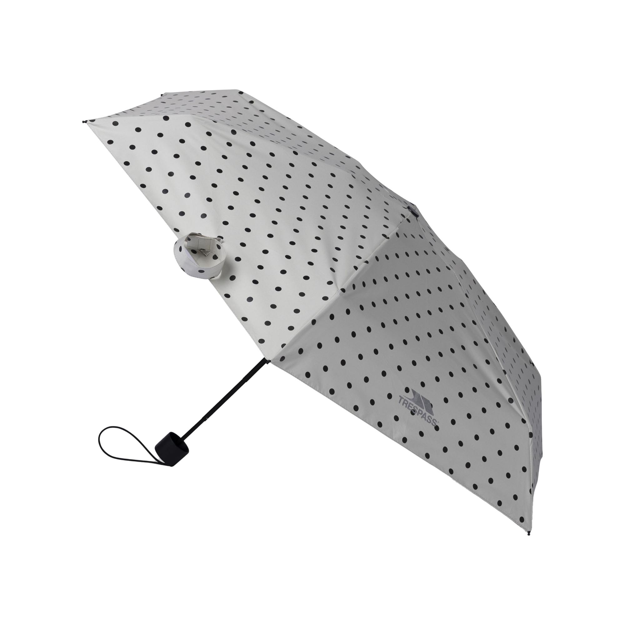 Trespass Dreep Polka Dot Vouwparaplu (Wit)