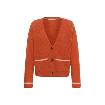 Strickpullover CULTURE "Damen Strickpullover CUnova", Damen, Gr. XL, orange (mecca orange melange), Obermaterial: 100% Wolle WO., Pullover Strickpullover