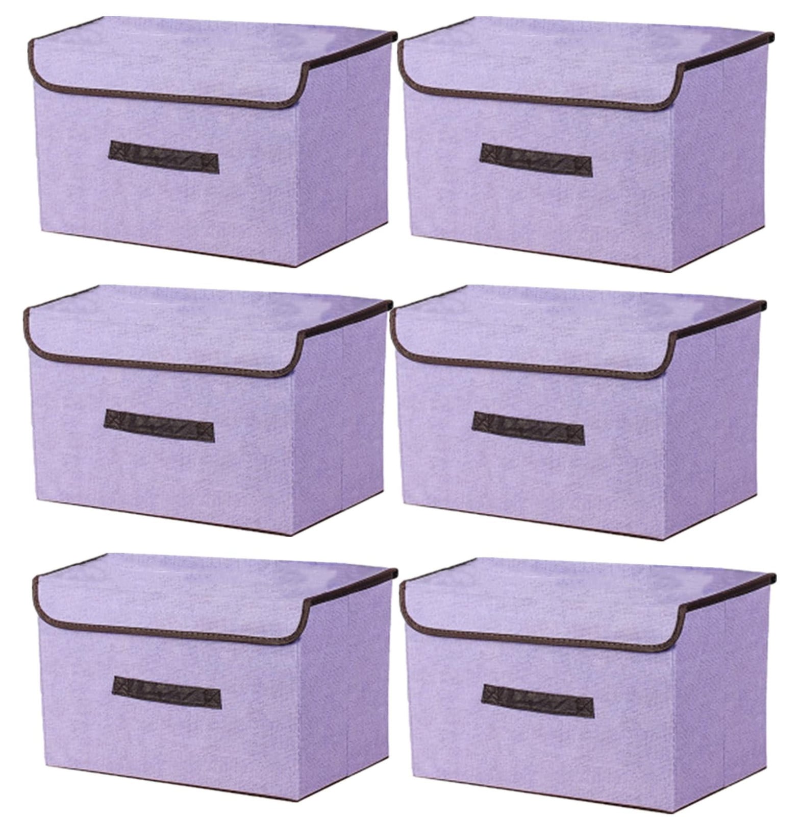 Merkloze opvouwbare opbergdoos met deksel en handvatten, solid kleur