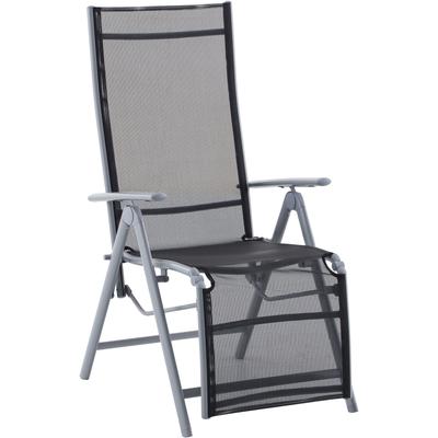 Relaxsessel GARDEN PLEASURE "ARIOLA", grau (schwarz), B:56cm H:112cm T:81cm, Sessel, Relaxsessel, mehrfach verstellbar