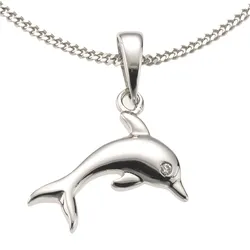 Zeeme for Kids Halskette Silber 925 rhodiniert Delfin-Motiv 36/38cm