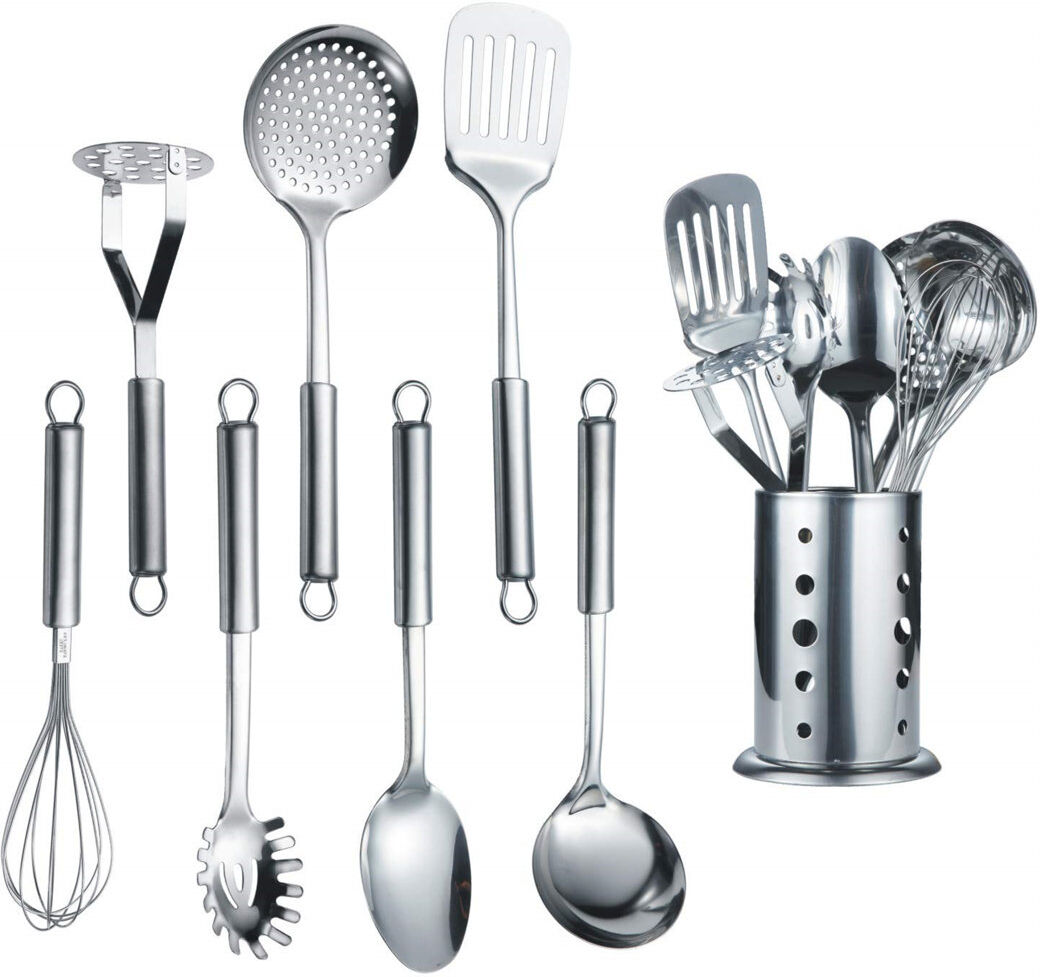 Belfry Kitchen Ayush 7 Utensil Set Silver