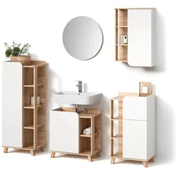 BADMÖBEL-SET Marano, Sonoma/Weiß, 5-teilig