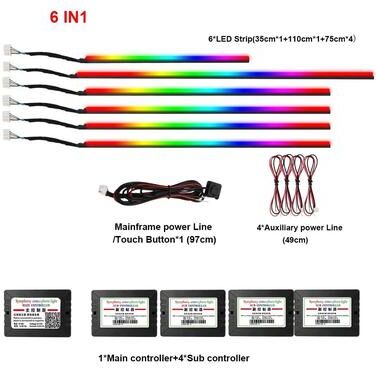 Uplifted Finds 22 in 1 Symphony RGB Interior Ambient Lighting System 6 In 1 App Symphony