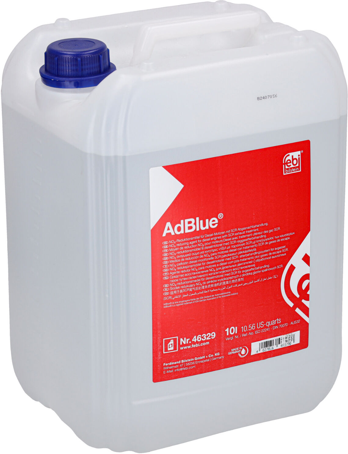 Febi Bilstein Harnstoff Ad Blue [10 L] 46329 10l Für Daf Peugeot Mercedes Vw Bmw Mini Land Rover