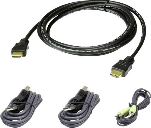 ATEN KVM Anschlusskabel [1x HDMI-Stecker, USB 2.0 Stecker A, Klinkenstecker 3.5 mm - 1x HDMI-Stecker, Klinkenstecker 3.5 mm, USB 2.0 Buchse B] 1.80