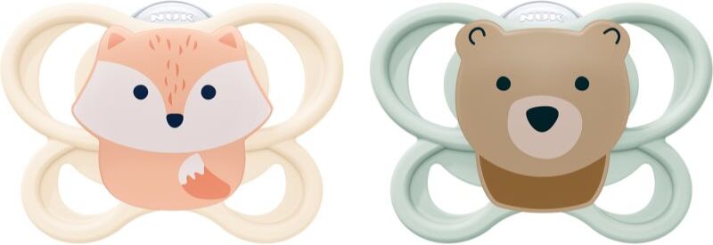 NUK Perfect Match Air 0-2 m tétine Fox/Bear 2 pcs