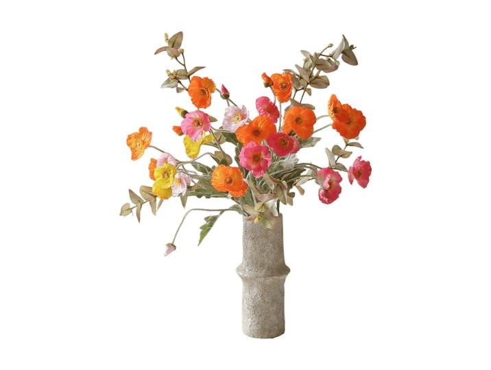 Botané Bouquet artificiel Poppy Spritz Vallmo-eucalyptus 10 pcs
