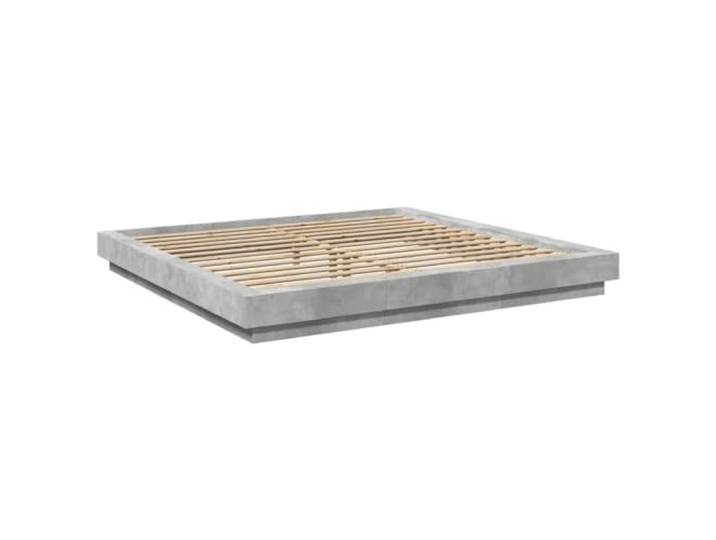 KTHLBRH Bettgestell grau Zement 180 x 200 cm aus mehrschichtigem Holz Lattenrost aus Sperrholz im Lieferumfang enthalten, modernes Design, stabiler Rahmen, Matratze nicht im Lieferumfang
