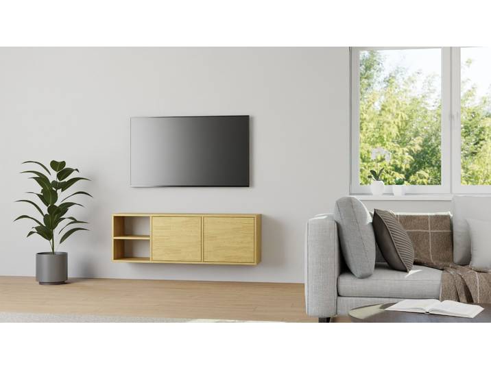 Hängesideboard aus Eiche Eiche Natur geölt
