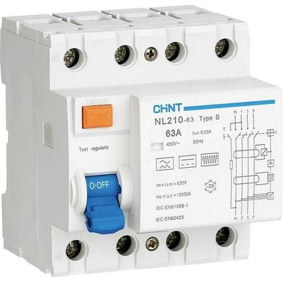 Chint 782009 Fehlerstrom-Schutzschalter allstromsensitiver FI B/10 kA 3polig 40A 0.3A