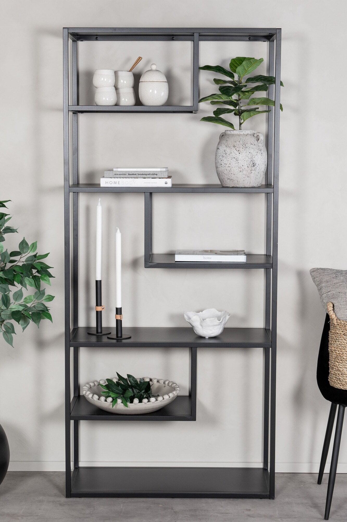 Bücherregal VENTURE HOME "Staal, Bücherregal, mehrere Ebenen, Höhe 190 cm", grau (schwarz), B:85cm H:190cm, Stahl, Regale, Bücherregal