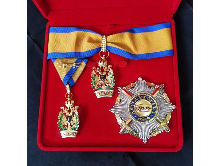 【Pack de boîte】 médaille de couronne d'aigle à Double tête, médaillon impérial à Double aigle, ensemble de badges en ruban, artisanat de décoration, autriche-hôpital