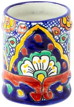 Novica Handmade Hidalgo Fiesta Ceramic Utensils Holder
