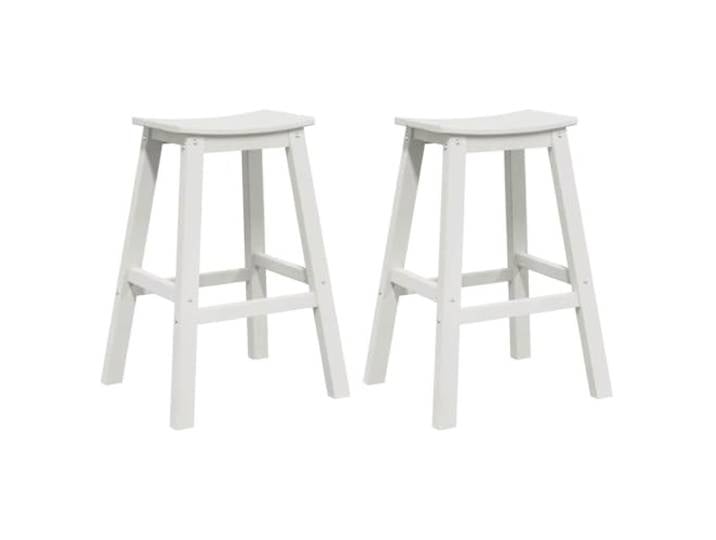 Barhocker 2 Pcs Weiß HDPE 52x43x73,5 cm für Terrasse und Garten HDPE, modernes Design, einfache Montage, einfache Wartung, Terrasse, Garten, minimalistischer Stil