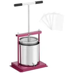 Wiesenfield Obstpresse - Edelstahl/Eisen - 12 l - inkl. 5 Presstücher -Wiesenfield