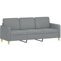 vidaXL 3-Sitzer-Sofa Hellgrau 180 cm Stoff