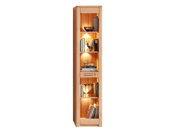 Lomadox Wohnzimmer Esszimmer Regal Wohnzimmerregal Esszimmerregal mit Beleuchtung, Front Kernbuche massiv