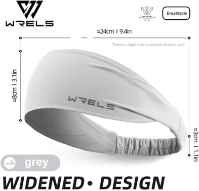 Inspire Picks WRELS Sports Headband Elastic Sweat Absorbing Running And Fitness Head Band Unisex gray