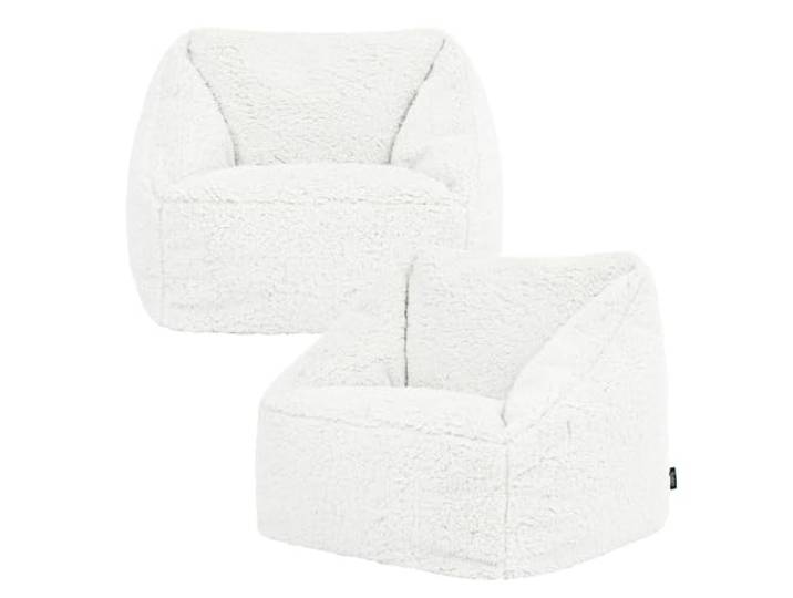Icon Natalia Sitzsack Kinder Sessel mit Füllung, 2er Pack, Creme