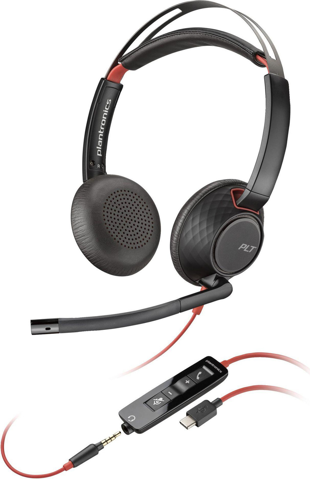 Poly Blackwire C5220 USB-C headset met inline kabel, bedraad, zwart
